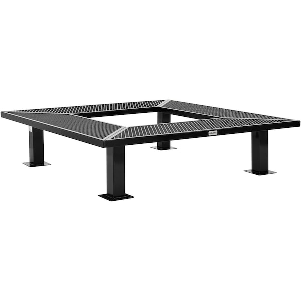 Global Industrial 6ft Square Outdoor Tree Bench, Expanded Metal, Black 277510BK - main